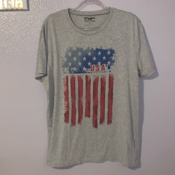 Extreme Concepts Gray American Flag Shirt USA Graphic Tee - Picture 1 of 5